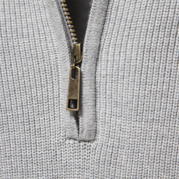 Oliver | Men's Knitted Quarter Zip Funnel Neck Jumper