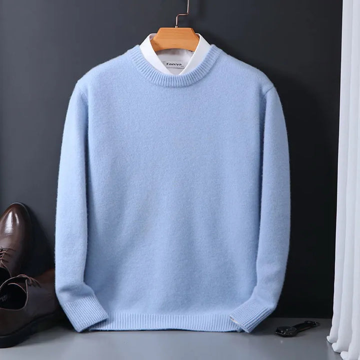 Oscar | Men's Round Neck Ribbed Trim Knitted Jumper
