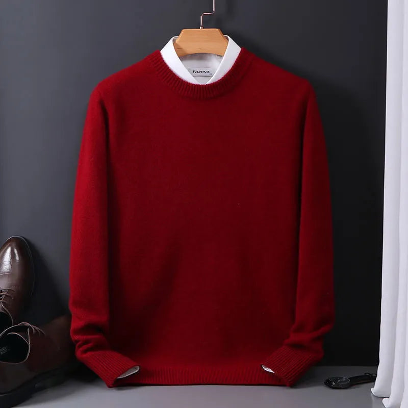 Oscar | Men's Round Neck Ribbed Trim Knitted Jumper