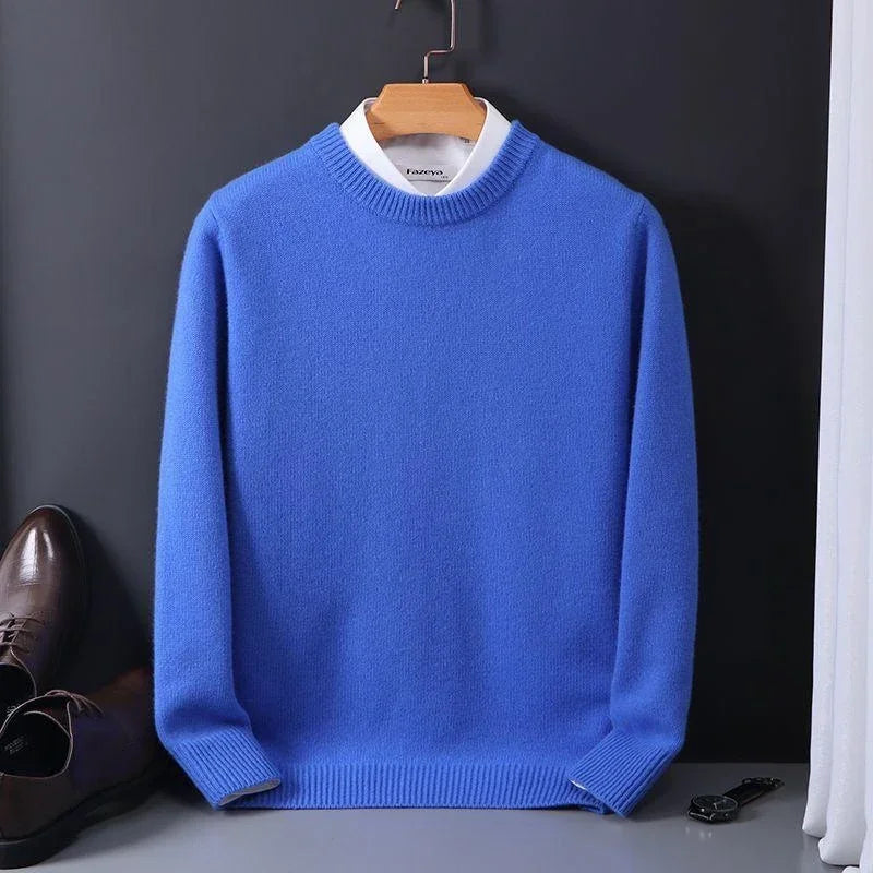Oscar | Men's Round Neck Ribbed Trim Knitted Jumper