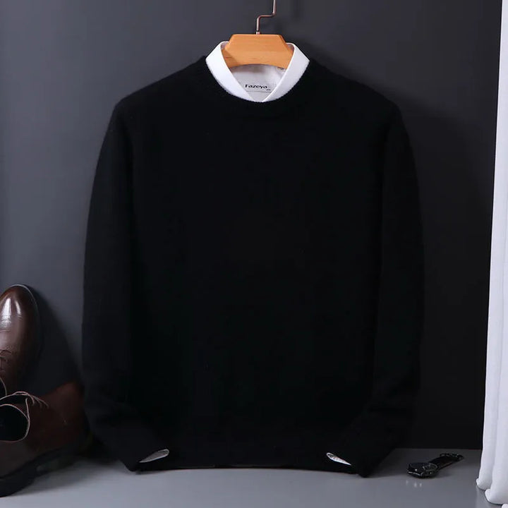 Oscar | Men's Round Neck Ribbed Trim Knitted Jumper