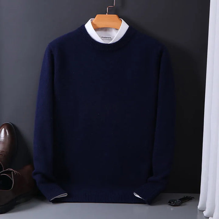 Oscar | Men's Round Neck Ribbed Trim Knitted Jumper