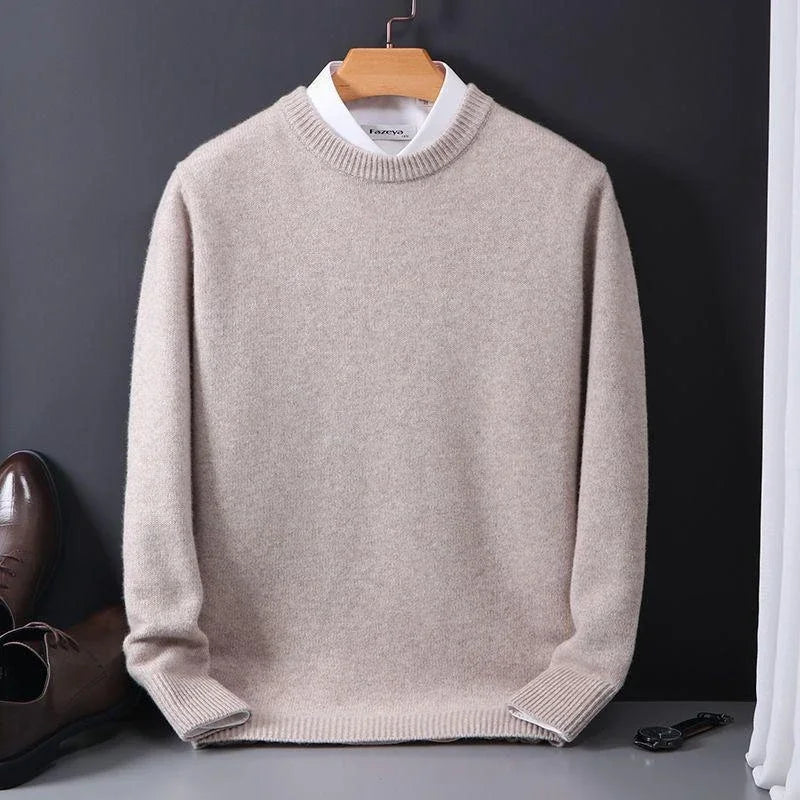Oscar | Men's Round Neck Ribbed Trim Knitted Jumper