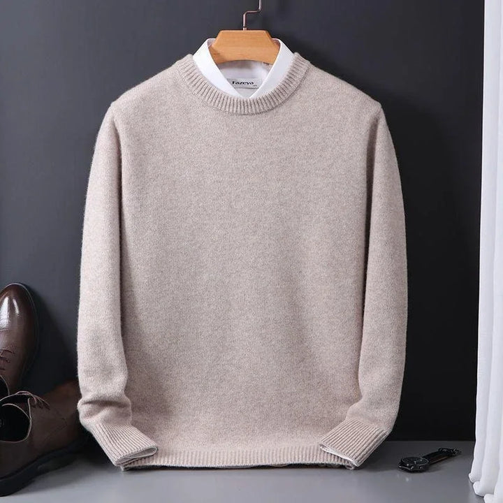Oscar | Men's Round Neck Ribbed Trim Knitted Jumper