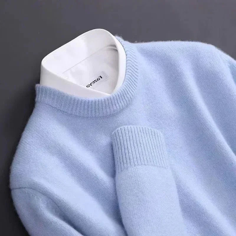Oscar | Men's Round Neck Ribbed Trim Knitted Jumper