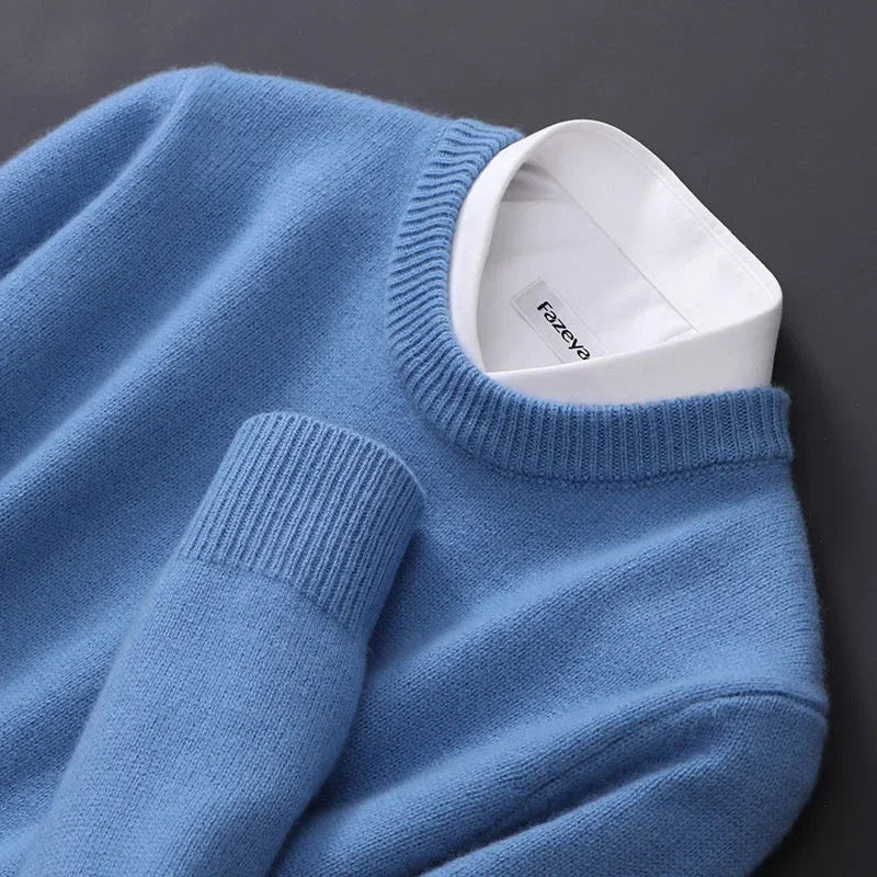 Oscar | Men's Round Neck Ribbed Trim Knitted Jumper