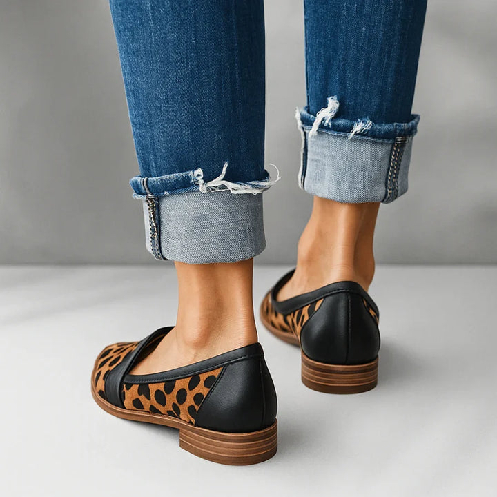 Rachel | Women's Pointed Suede Effect Flat Loafers