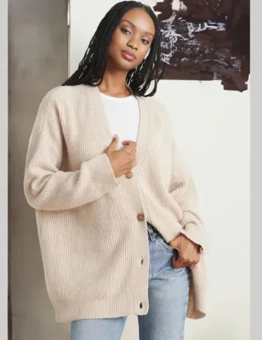 Rosanna | Long V Neck Button Knit Cardigan for Women