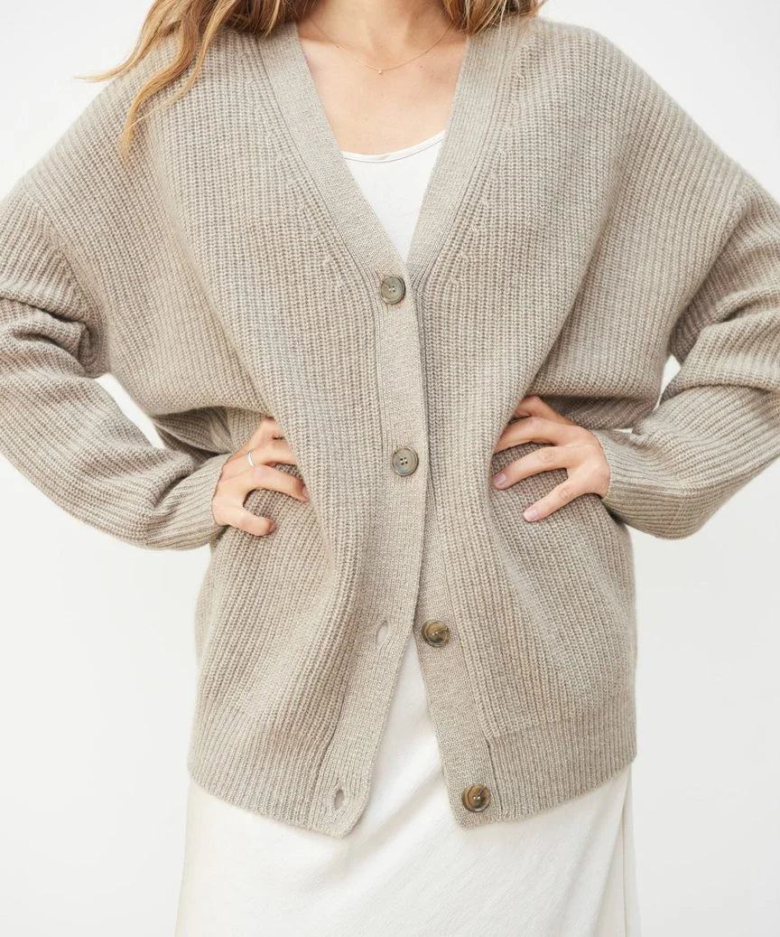 Rosanna | Long V Neck Button Knit Cardigan for Women