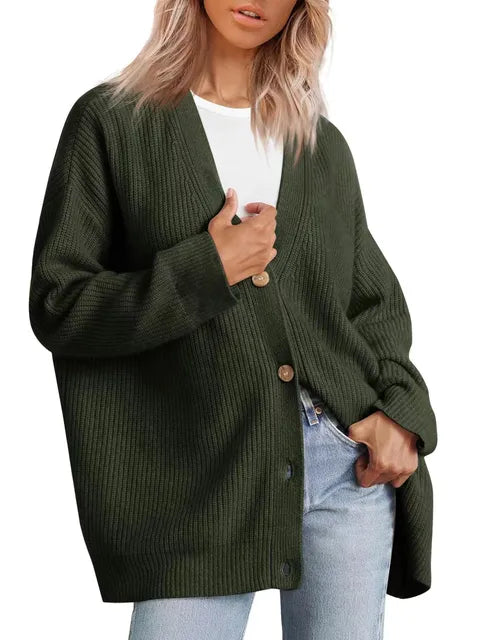 Rosanna | Long V Neck Button Knit Cardigan for Women