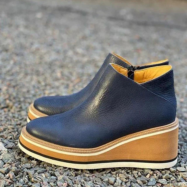Rosie | Women's Platform Wedge Side Zip Ankle Boots