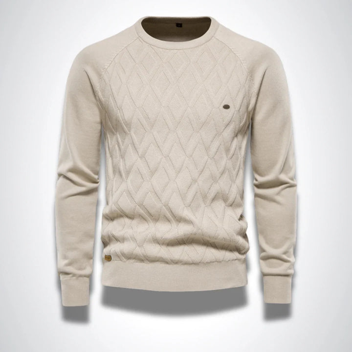 Rufus | Men's Aran Cable Knit Crew Neck Jumper
