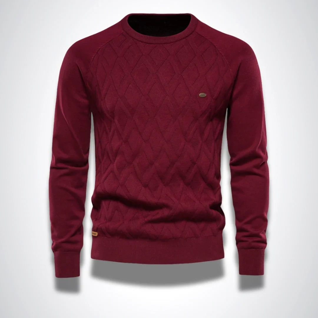 Rufus | Men's Aran Cable Knit Crew Neck Jumper