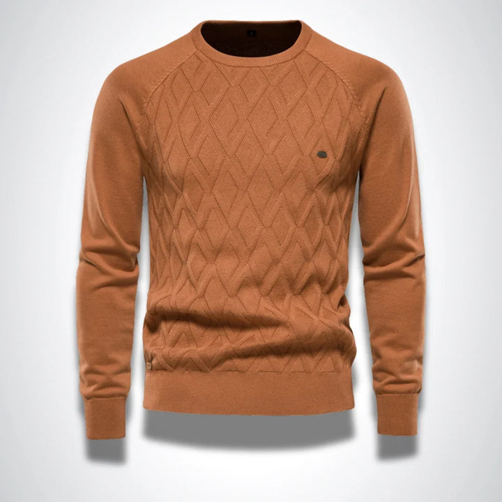 Rufus | Men's Aran Cable Knit Crew Neck Jumper