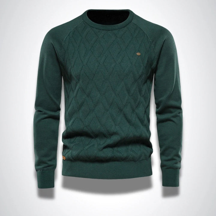 Rufus | Men's Aran Cable Knit Crew Neck Jumper