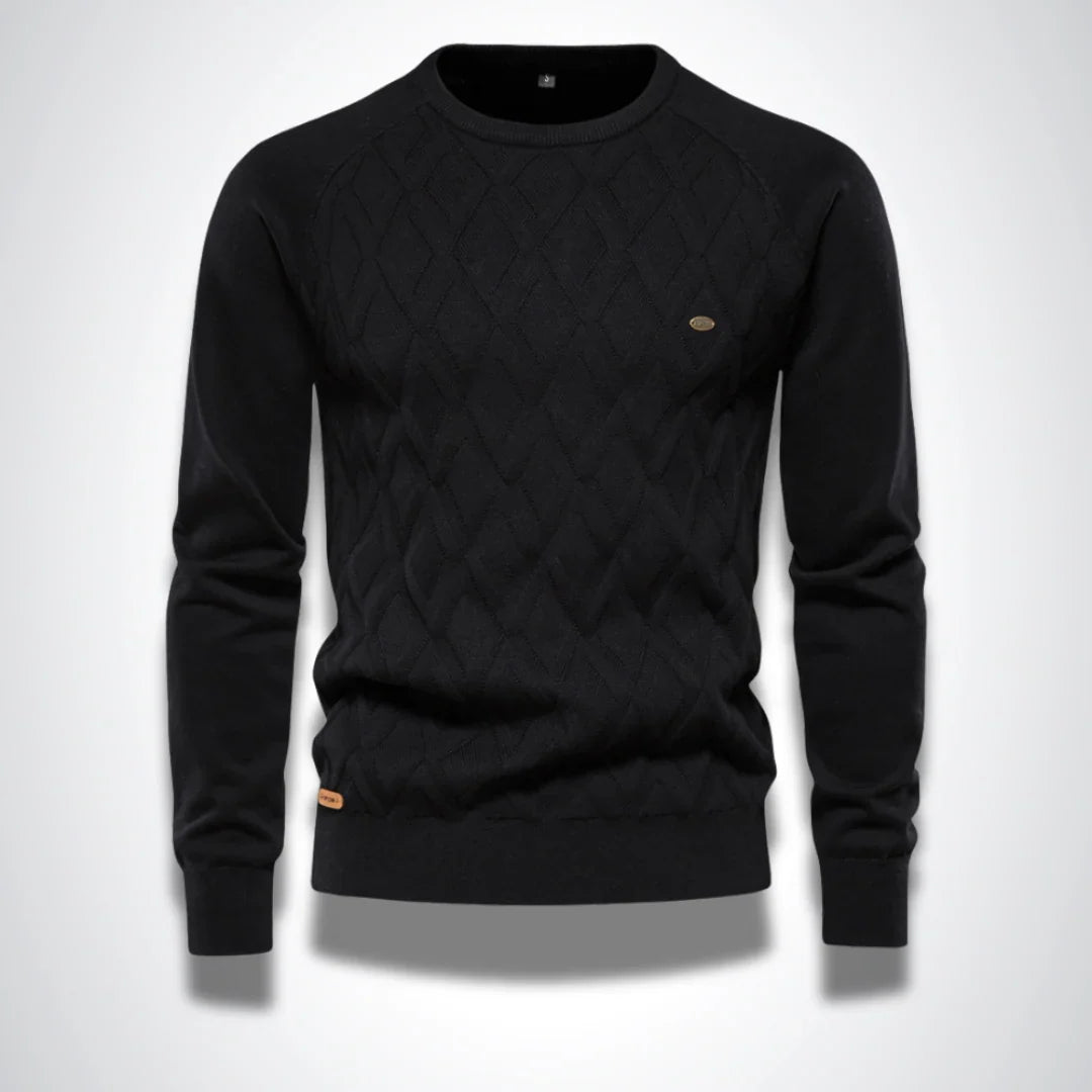 Rufus | Men's Aran Cable Knit Crew Neck Jumper