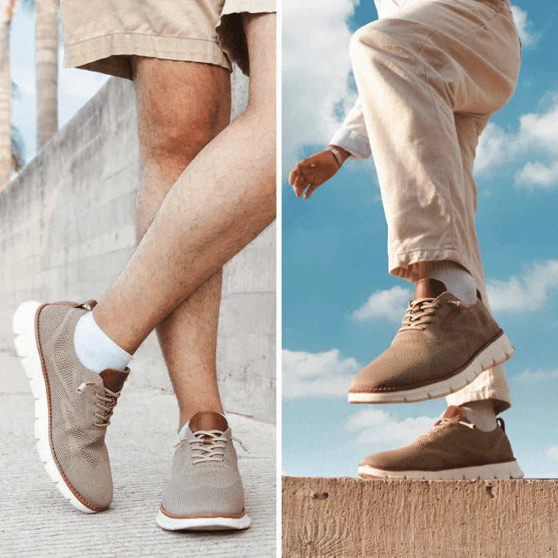 Sam | Men's Knitted Lace Up Lightweight Sole Trainers