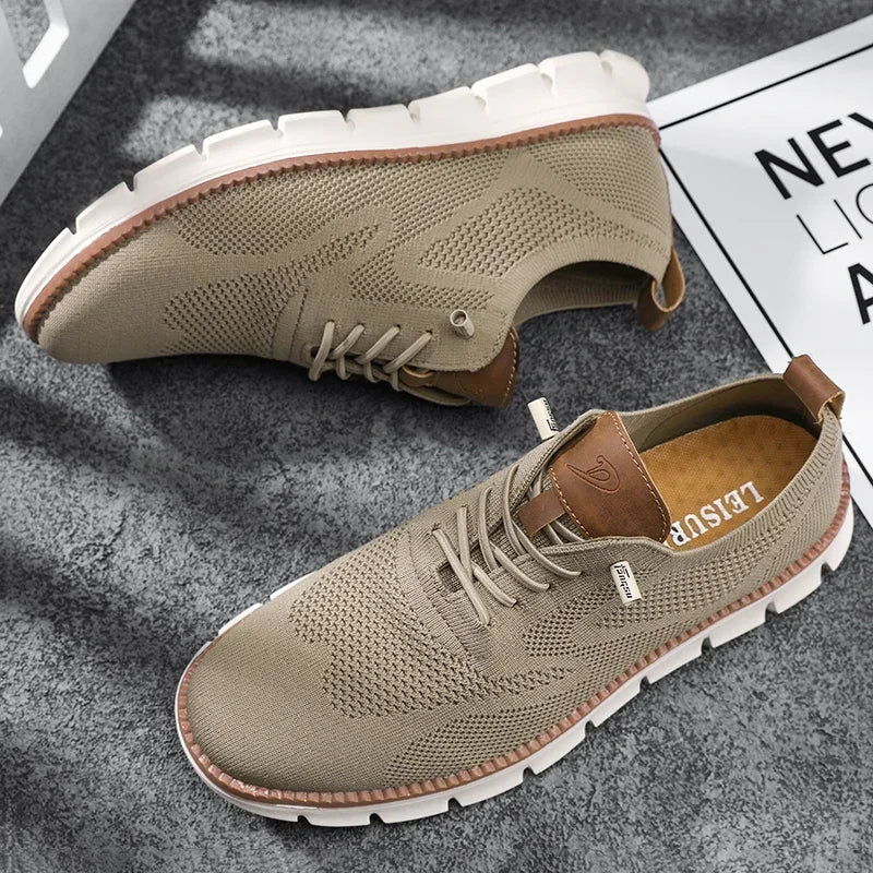 Sam | Men's Knitted Lace Up Lightweight Sole Trainers