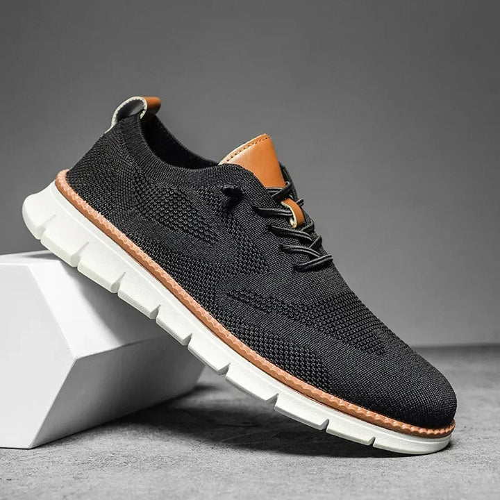 Sam | Men's Knitted Lace Up Lightweight Sole Trainers
