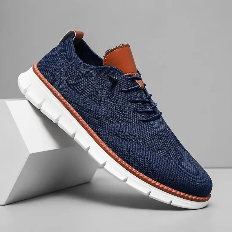 Sam | Men's Knitted Lace Up Lightweight Sole Trainers