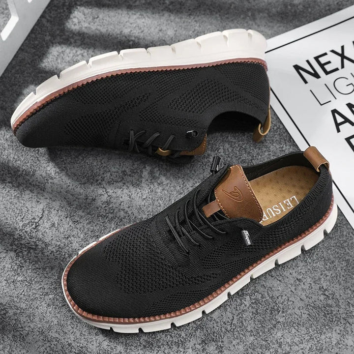 Sam | Men's Knitted Lace Up Lightweight Sole Trainers