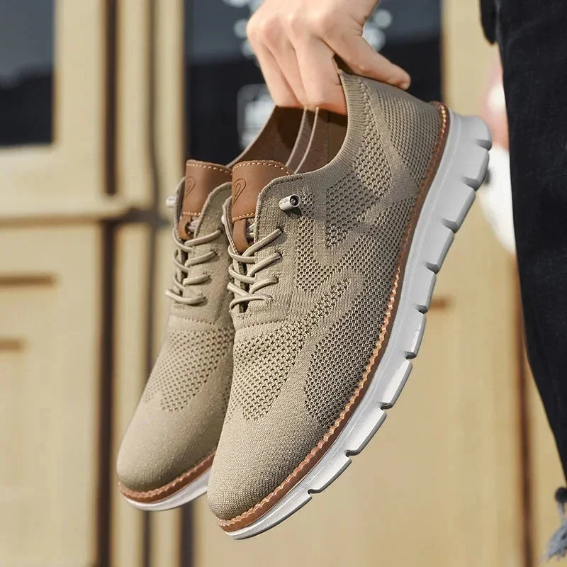 Sam | Men's Knitted Lace Up Lightweight Sole Trainers