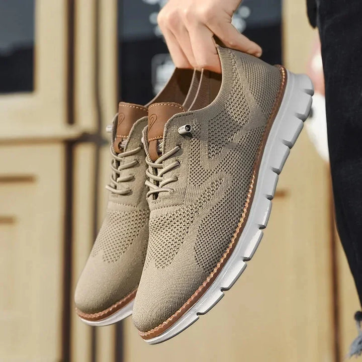 Sam | Men's Knitted Lace Up Lightweight Sole Trainers