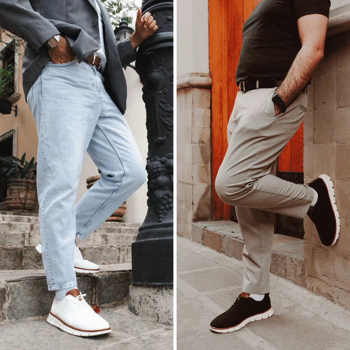 Sam | Men's Knitted Lace Up Lightweight Sole Trainers