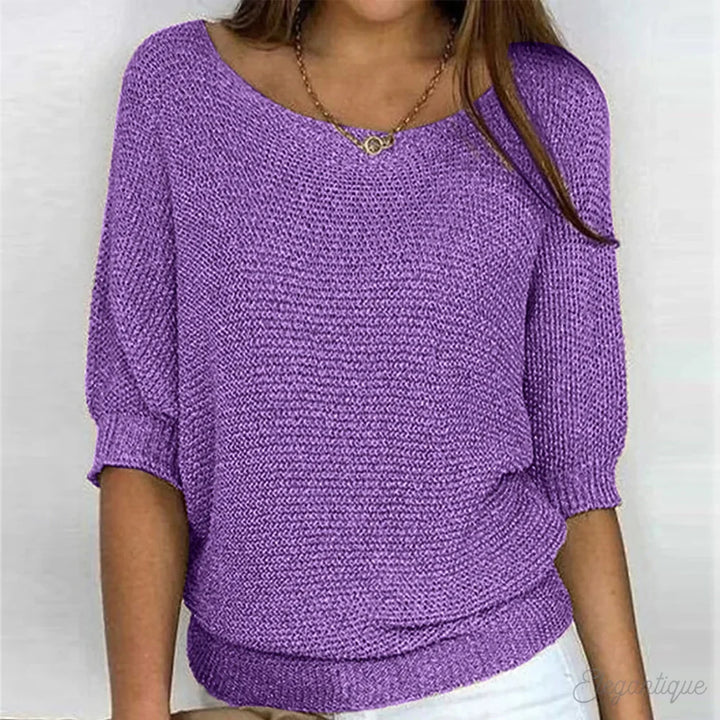 Sophie | Women's Oversized Batwing Round Neck Jumper