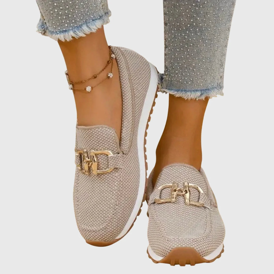 Tara | Women's Metal Buckle Platform Loafers