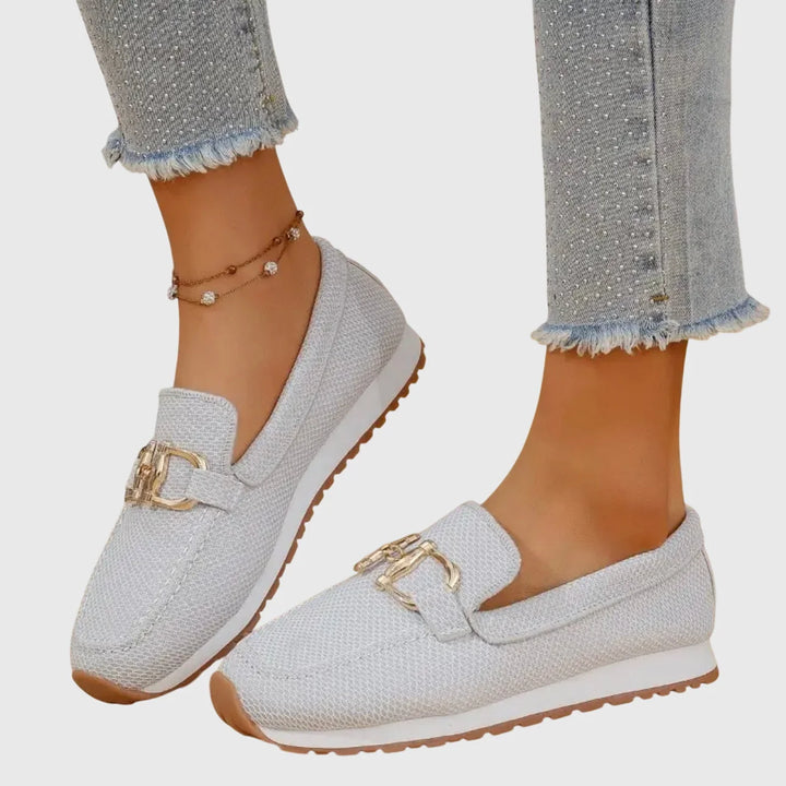 Tara | Women's Metal Buckle Platform Loafers