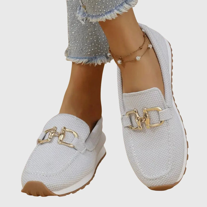 Tara | Women's Metal Buckle Platform Loafers