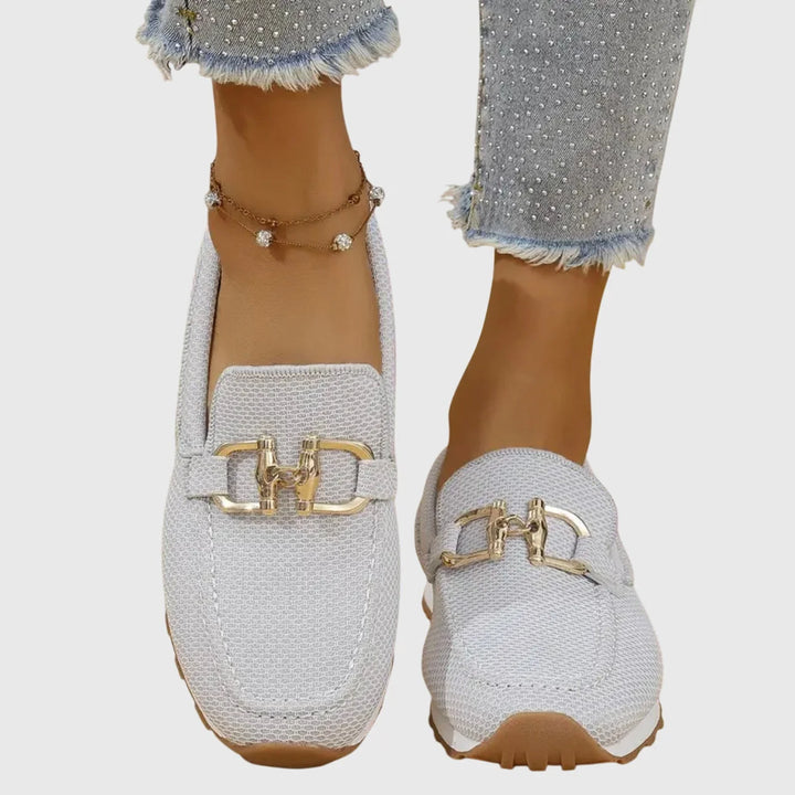 Tara | Women's Metal Buckle Platform Loafers