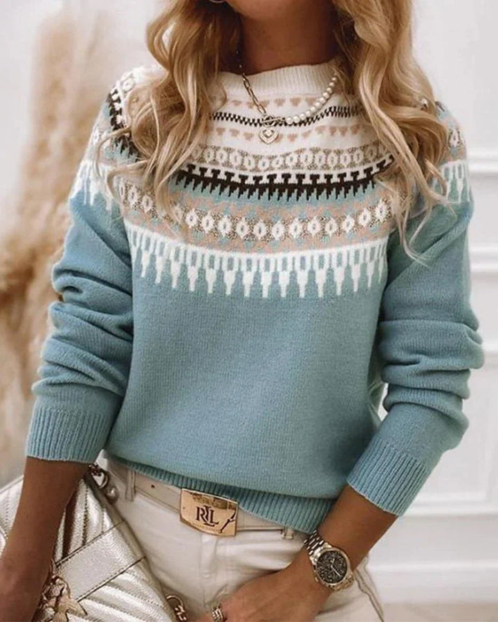 Tilly | Women's Fair Isle Patterned Yoke Knit Sweater