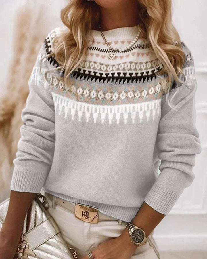 Tilly | Women's Fair Isle Patterned Yoke Knit Sweater