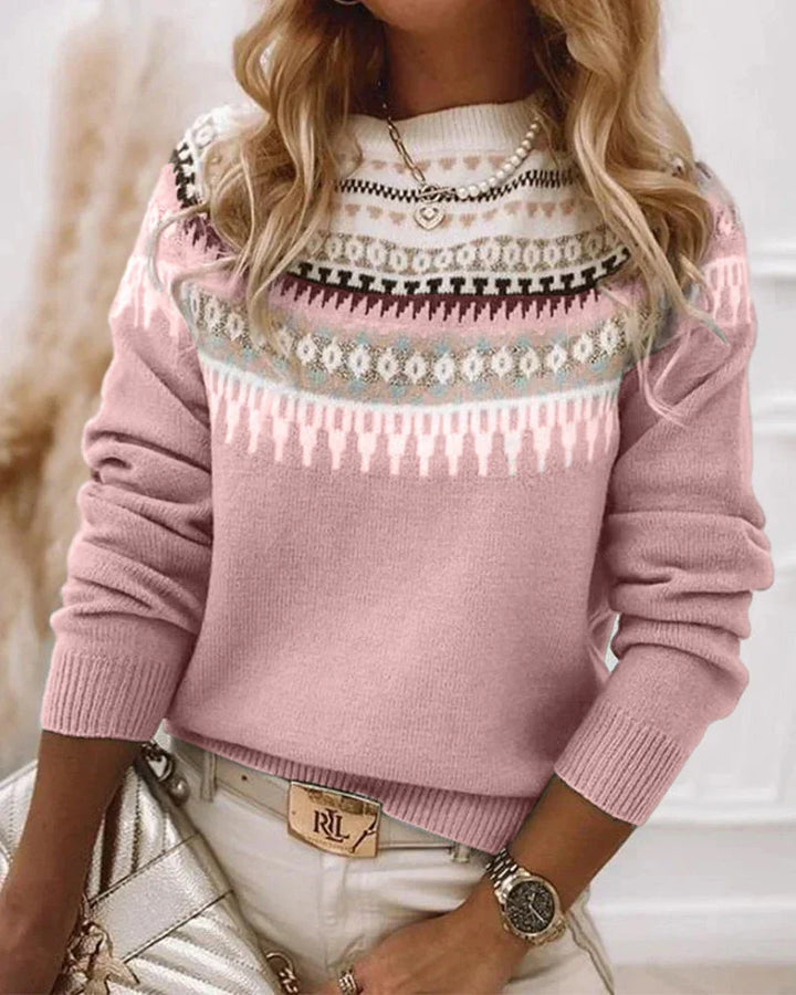 Tilly | Women's Fair Isle Patterned Yoke Knit Sweater