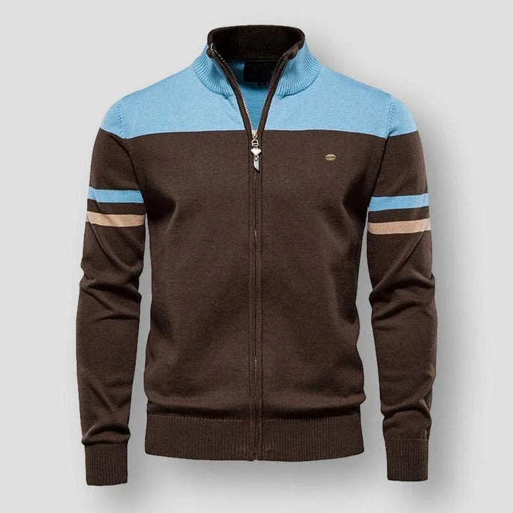 Toby | Men's Zip Up Funnel Neck Knit Cardigan