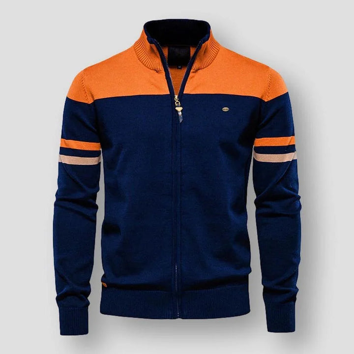 Toby | Men's Zip Up Funnel Neck Knit Cardigan