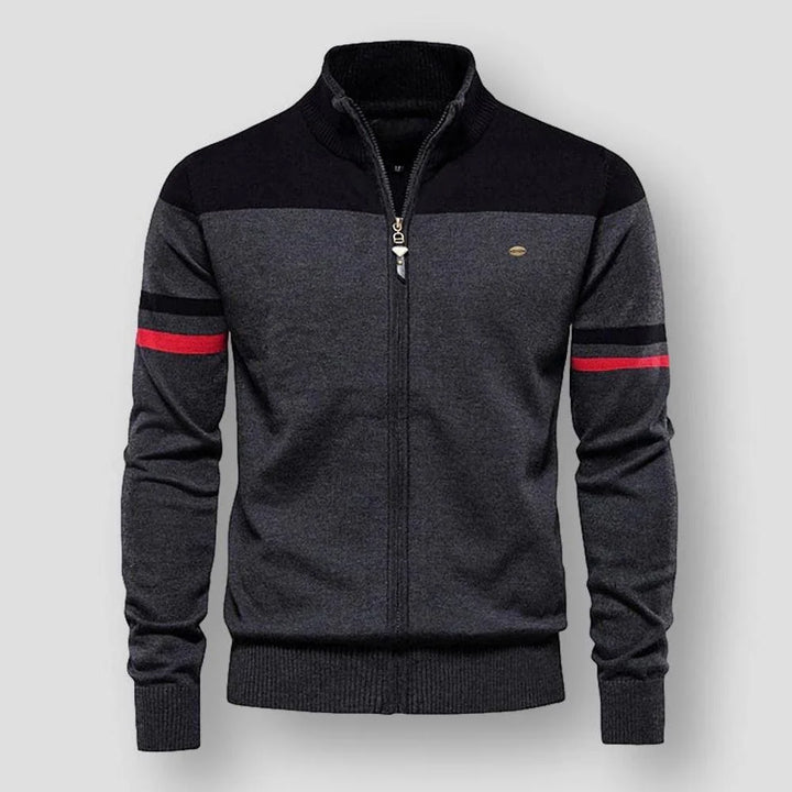Toby | Men's Zip Up Funnel Neck Knit Cardigan