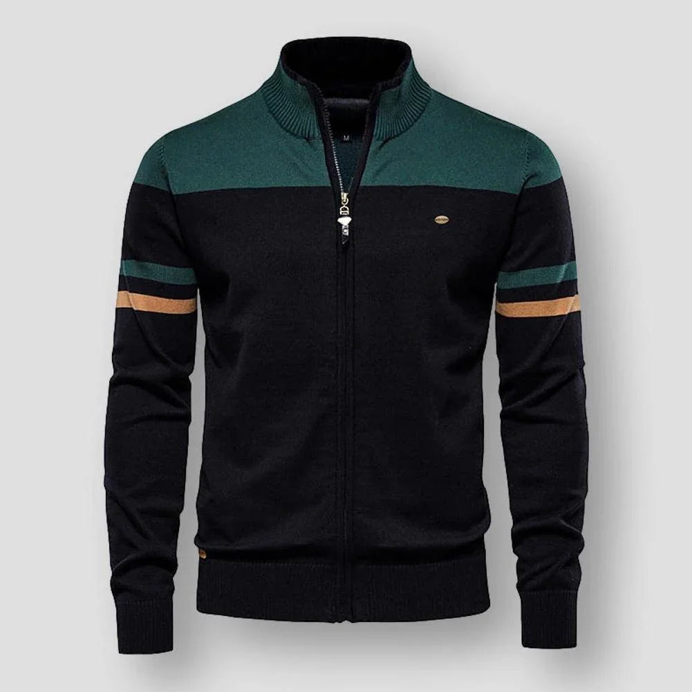 Toby | Men's Zip Up Funnel Neck Knit Cardigan