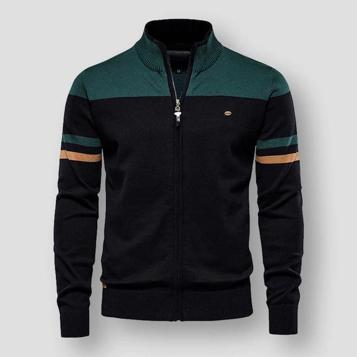 Toby | Men's Zip Up Funnel Neck Knit Cardigan