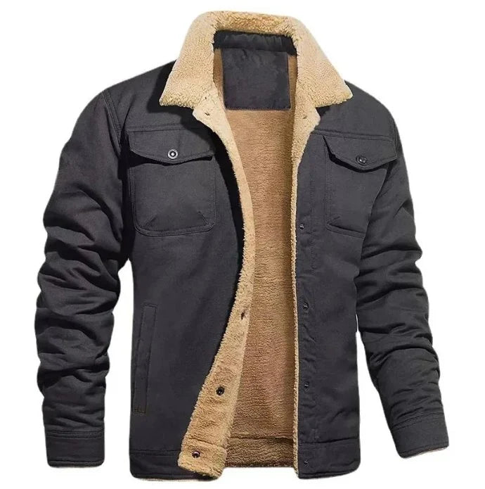 Tom | Men's Sherpa Lined Button Front Winter Jacket