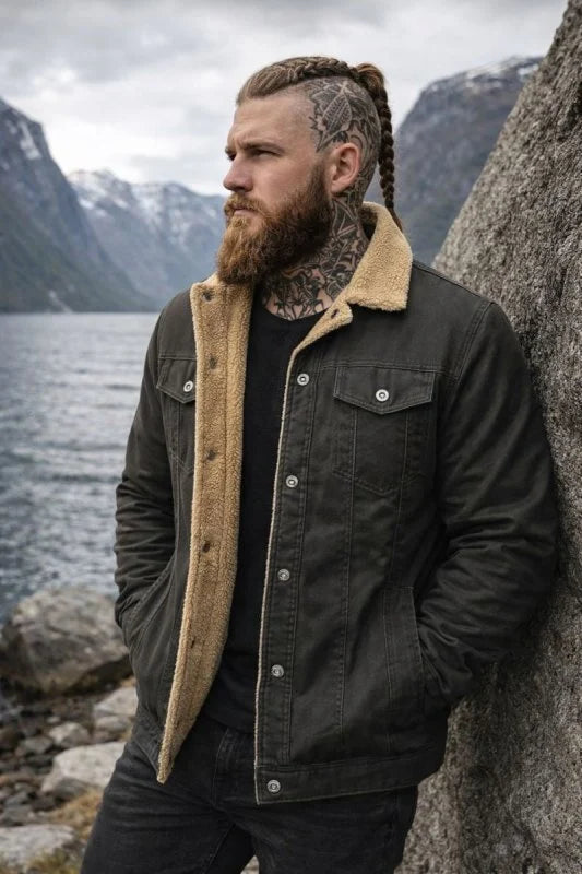Tom | Men's Sherpa Lined Button Front Winter Jacket