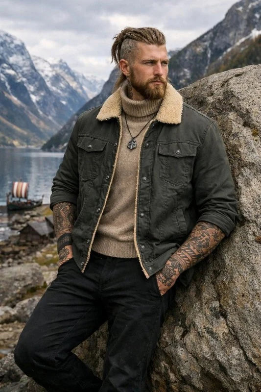Tom | Men's Sherpa Lined Button Front Winter Jacket
