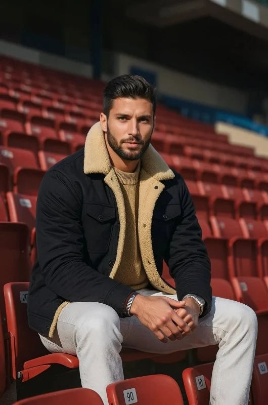 Tom | Men's Sherpa Lined Button Front Winter Jacket