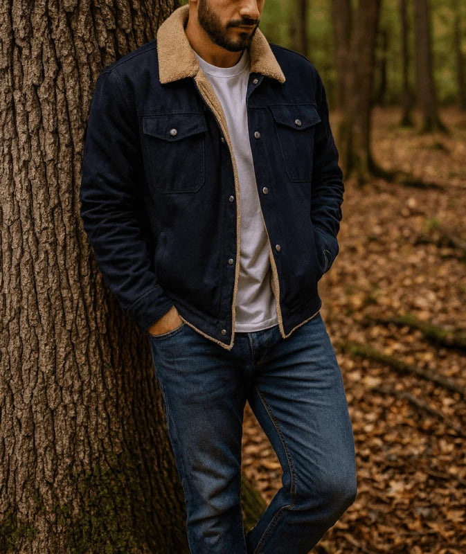 Tom | Men's Sherpa Lined Button Front Winter Jacket