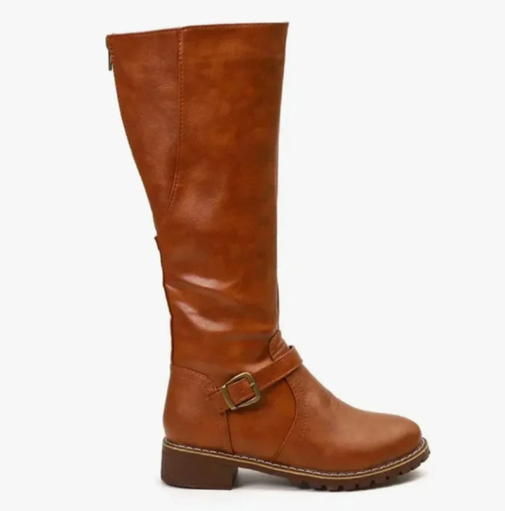 Tracey | Women's Wide Calf Knee High Riding Boots with Buckle