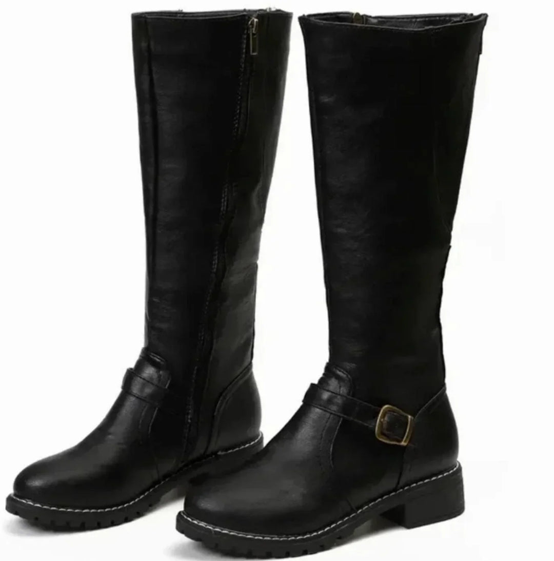 Tracey | Women's Wide Calf Knee High Riding Boots with Buckle