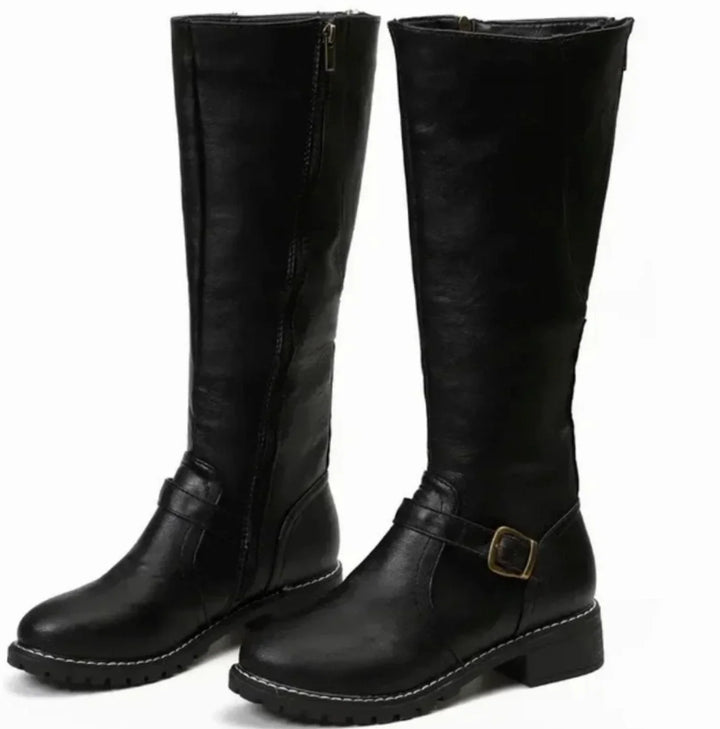 Tracey | Women's Wide Calf Knee High Riding Boots with Buckle