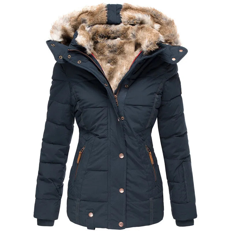 Verity | Women's Fitted Faux Fur Hood Padded Jacket